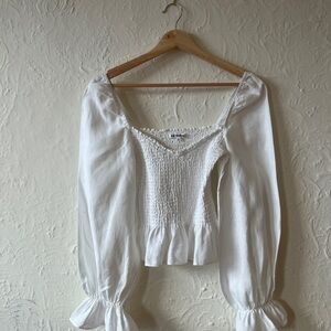 Reformation Smocked Blouse